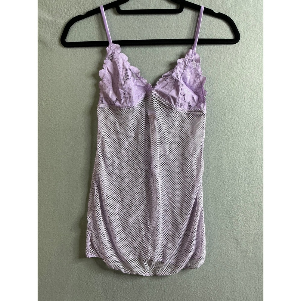Savage X Fenty Lingerie Women's Extra Small Lace Trim Cami Top Fishnet